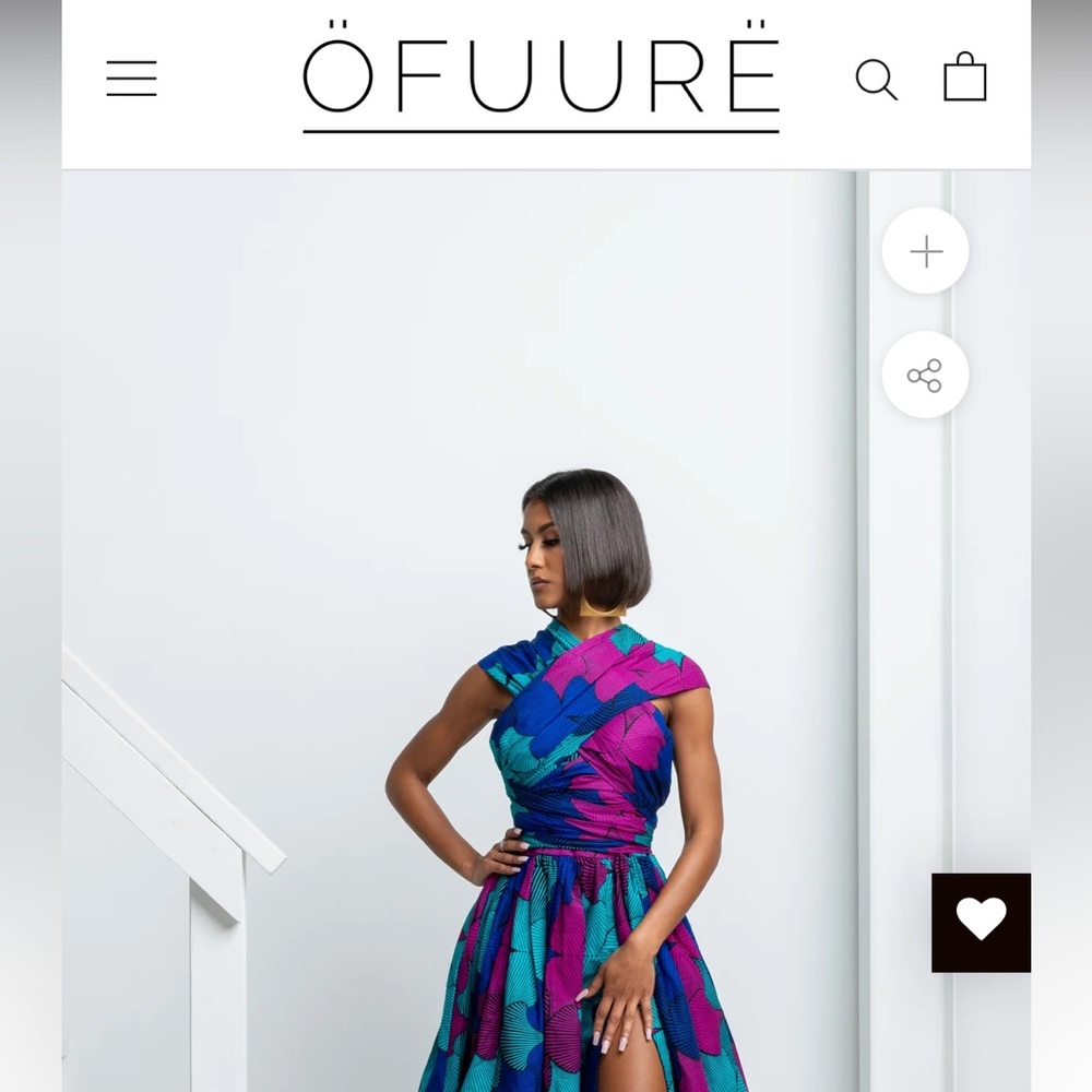 “OFUURE” brand Zuri African Print Maxi Dress (and matching head scarf!)